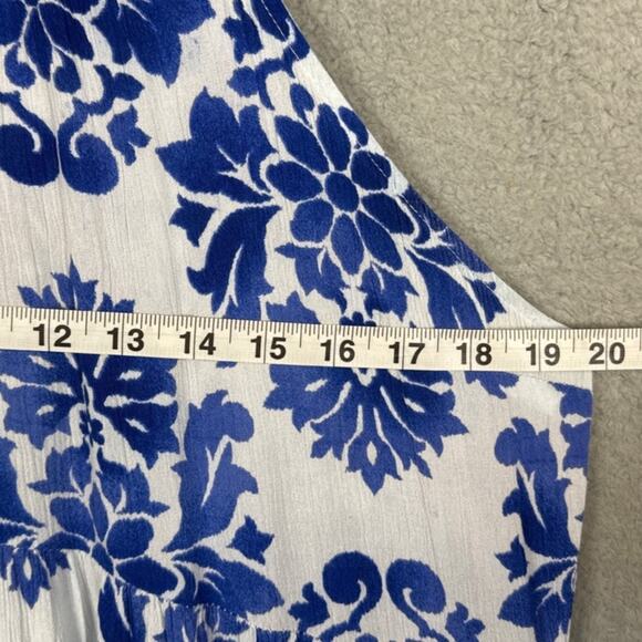 Band of the free Women's Floral Midi Dress Sleeveless Blue White M Boho Feminine - Picture 4 of 7